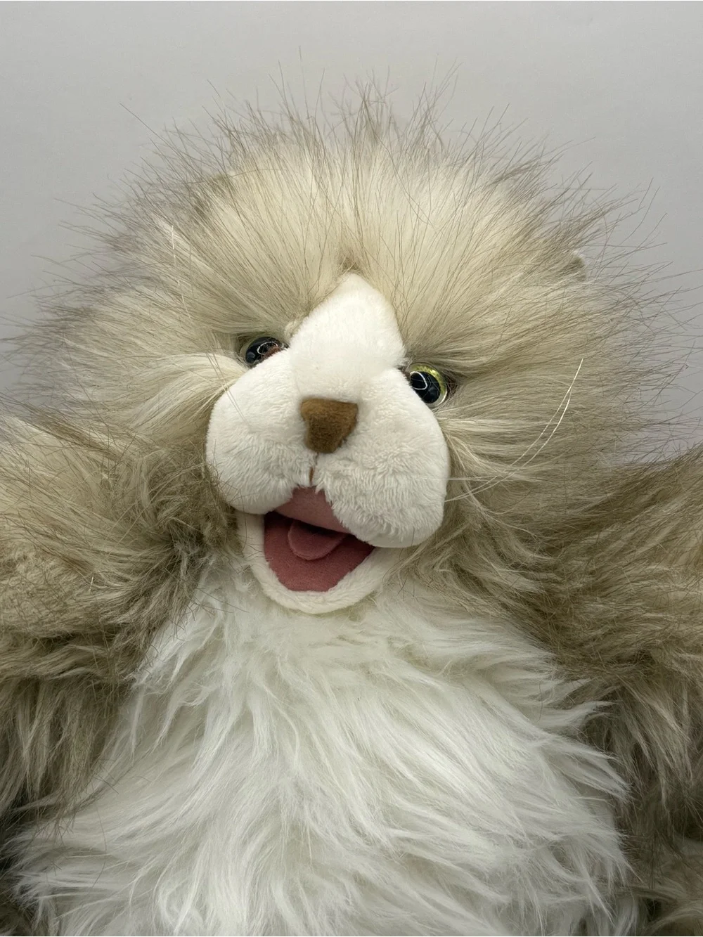Folkmanis Big Fluffy Cat Hand Puppet Plush Stuffed Animal